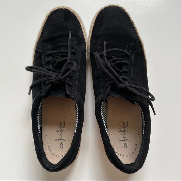 Clarks Black Nubuck Lace Up Marie Mist Sneaker - Picture 5 of 10